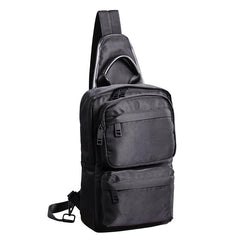 Cool Black Nylon Men's Sling Bag Chest Bag Nylon One shoulder Backpack Sling Pack For Men