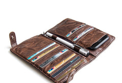 Cool Genuine leather long wallet for men phone clutch Long wallets for men - EverHandmade