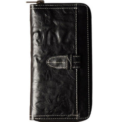 Leather Mens Cool Long Leather Wallet Phone Zipper Clutch Wristlet Wallets for Men