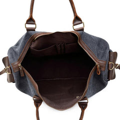 Mens Waxed Canvas Leather Large Weekender Bags Canvas Travel Bag for Men