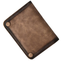 Brown Vintage Bifold Wallet Leather Mens Blue - Card Slots Detail
