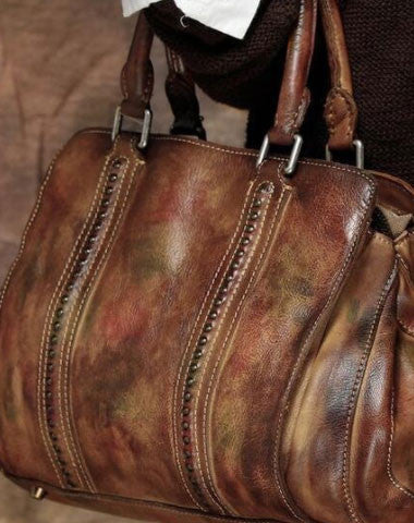 Handmade Leather handbag purse for women leather shopper bag - EverHandmade