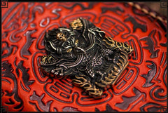 Handmade Leather Tibetan Mens Biker Chain Wallet Cool Leather Wallet Long Chain Wallet for Men