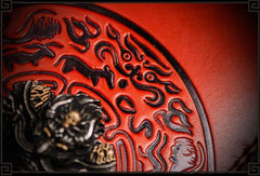 Handmade Leather Tibetan Mens Biker Chain Wallet Cool Leather Wallet Long Chain Wallet for Men