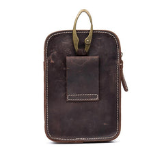 Vintage Mens Leather Belt Pouch Small Belt Cases Small Hip Pouch Waist Bag for Men