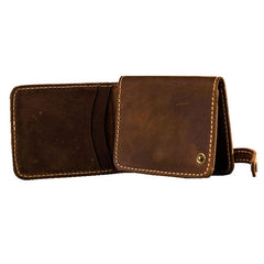 Leather Men Slim Small Wallet Bifold Small Vintage billfold Wallet for Men