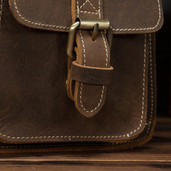 Vintage Brown Leather Men's Professional Briefcase 13‘’ Laptop Shoulder Briefcase For Men