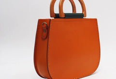 Handmade Leather Round Bag Crossbody Bag Shoulder Bag Purse for Women Leather Bag