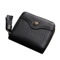 Cute LEATHER Womens Small Wallet Bifold Zipper Small Wallet FOR Women