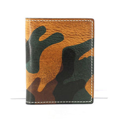 Cool Leather Mens Camouflage License Wallets Front Pocket Wallet Slim Card Wallet for Men