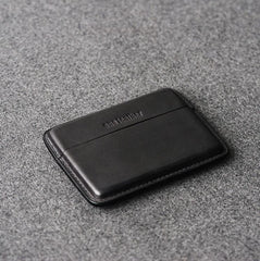 Handmade Black Leather Slim Mens 10pcs Cigarette Holder Case Cool Custom Cigarette Case for Men