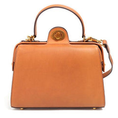 Structured Satchel Brown Leather Satchel Purse - Annie Jewel