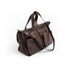 Vintage WOMENs LEATHER Travel Handbag Travel Bag Shoulder Bag FOR WOMEN