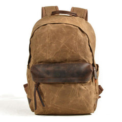 Waxed Canvas Leather Mens Camera Backpack Canvas Travel Backpack Canvas Camera Backpack for Men