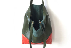 large leather tote bag with zipper​ Leather Tote Bag Two Tone Tote Bag Womens Two Tone Purse Leather Work Tote Bag