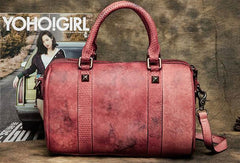 Handmade Leather handbag Boston bag purse shoulder bag for women leather shopper bag - EverHandmade