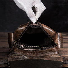 Leather Men Belt Pouch Thigh Bag Drop - Bill Slots Detail