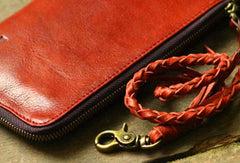 Genuine Leather Clutch Wallet Long Leather Wallet Biker Wallet Bag For Mens