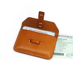 Handmade Leather Mens Card Wallets Front Pocket Wallet Small Change Wallets for Men