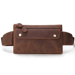 Cool and Retro Brown LEATHER MENS FANNY PACK FOR MEN BUMBAG Vintage WAIST BAGS