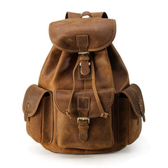 Cool Leather Mens Backpacks Travel Backpack Leather School Backpack for Men