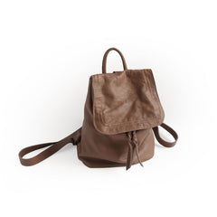 Vintage Soft LEATHER WOMEN Bucket Backpack School Backpack FOR WOMEN