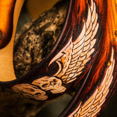Handmade Cool Brown Leather Tooled Skull Mens Belt Leather Men Belt for Men