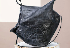 Genuine Leather Unique Handmade Handbag Tote Geometric Shoulder Bag Purse For Women Leather Shopper Bag - EverHandmade