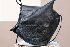 Genuine Leather Unique Handmade Handbag Tote Geometric Shoulder Bag Purse For Women Leather Shopper Bag
