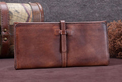 Genuine Leather Wallet Long Wallet Bifold Wallet Purse For Men Women - EverHandmade