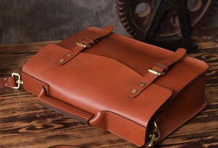 Handmade leather men Briefcase messenger vintage shoulder laptop bag vintage bag - EverHandmade
