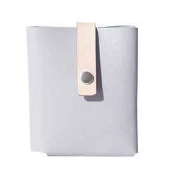 Handmade LEATHER Gray Womens Bifold Small Wallet Cute Leather Small Wallet FOR Women