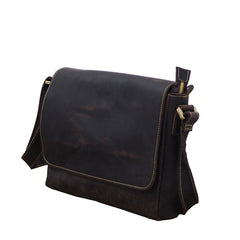 Cool Leather Mens Coffee Messenger Bag Side Bag Small Shoulder Bag for Men