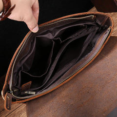 Cool Leather Messenger Bag Side Bag Vintage Shoulder Bag For Men