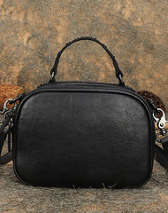 Vintage Brown Leather Womens Around Handbag Shoulder Bags Crossbody Purse for Women
