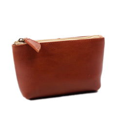 Vintage LEATHER Womens Zipper Wallet Change Wallet Makeup Pouches FOR Women