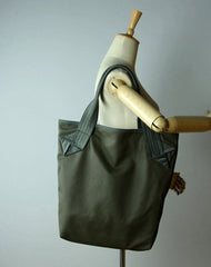 Womens Dark Gray Nylon Shoulder Tote Bags Best Dark Gray Nylon Tote Handbag Shopper Bags Purse for Ladies