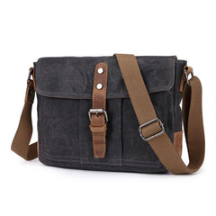 Mens Waxed Canvas Small Side Bag Messenger Bag Canvas Courier Bags for Men