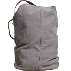 Cool Canvas Leather Mens Bucket Backpack Canvas Travel Bag Canvas Barrel Bag for Men