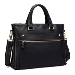 Cool Black Leather Mens Briefcase 13inch Work Bag Business Bag For Men