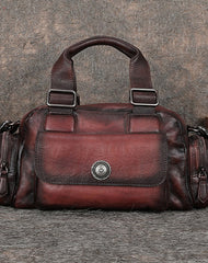 Handmade Coffee Leather Womens Vintage Handbag Best - Card Slots Detail