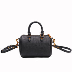 Vintage LEATHER WOMEN Mini Boston Handbag Purse SHOULDER BAG Purses FOR WOMEN