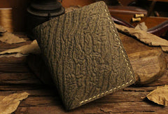 Handmade billfold leather wallet purse leather billfold wallet for men women