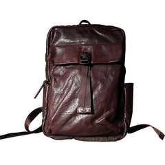 Cool Genuine Leather Mens Backpacks Large Coffee Travel Backpack Hiking Backpack for men