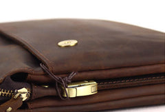Vintage Leather Mens Small Messenger Bag Clutch Purse iPad Bag For Men