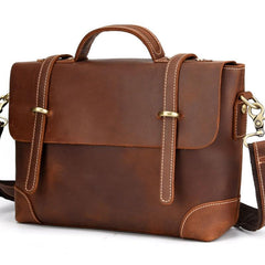 Leather Mens 13inch Laptop Bag Briefcase Work Handbag Business Bag for Men