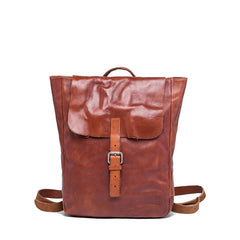 Black Brown Cool Mens Leather Backpack Travel Backpacks Leather Hiking Backpack for Men