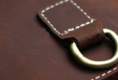 Genuine Leather Mens Cool Messenger Bag Ipad Bag Chest Bag Bike Bag Cycling Bag for men - EverHandmade