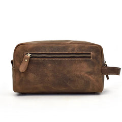 Portable Vintage Mens Leather Zipper Clutch Purse Bag Clutch Bag For Men