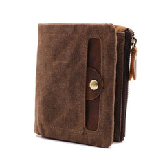 Mens Canvas Small Wallets for men Bifold Cool Men billfold Small Wallet